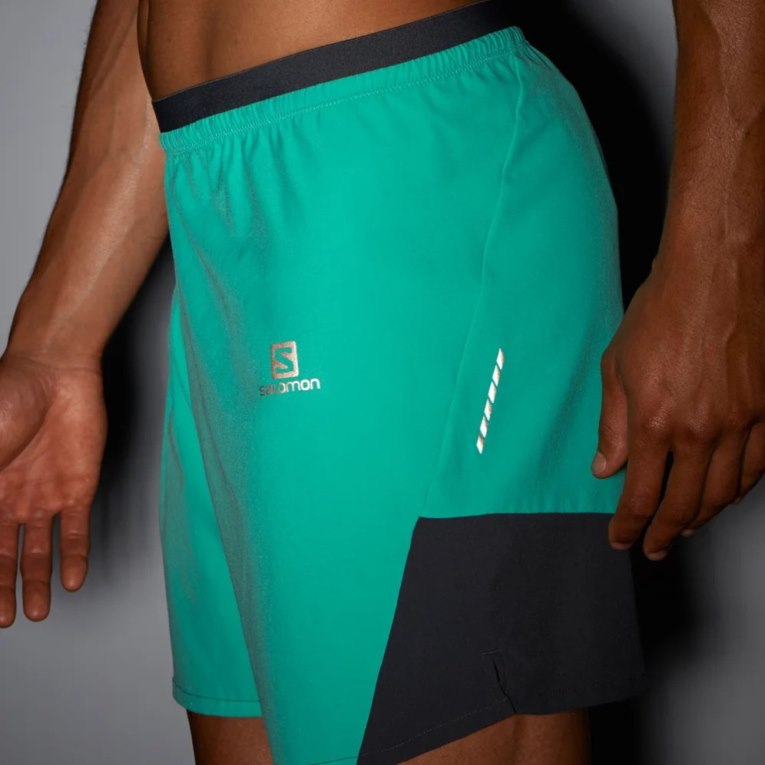 Turquoise Salomon Cross 7'' No Liner Men's Shorts | IE RG8430